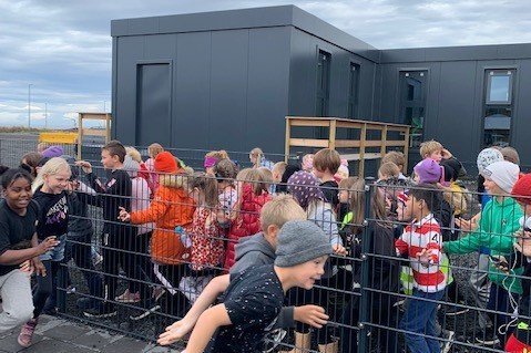 Hér leggja nemendur af stað.