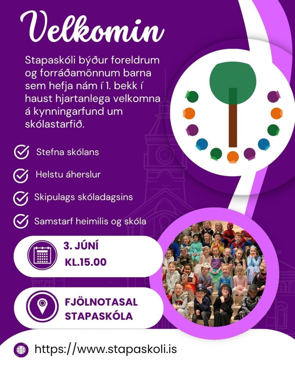 Fundur með foreldrum barna sem hefja nám í 1. bekk haustið 2025