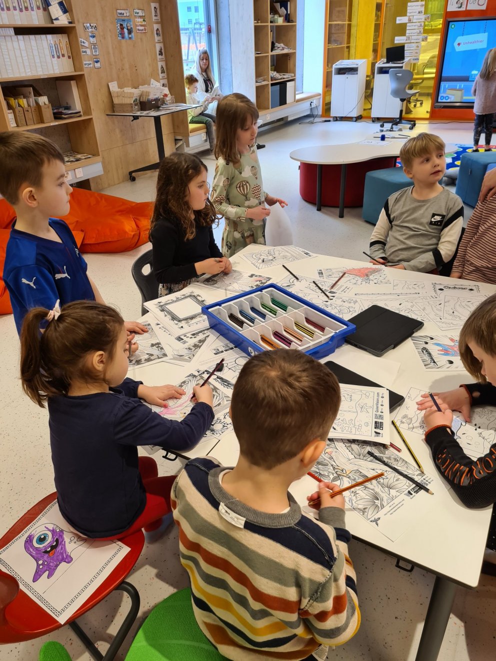 Heimsókn elstu barna í 1. bekk