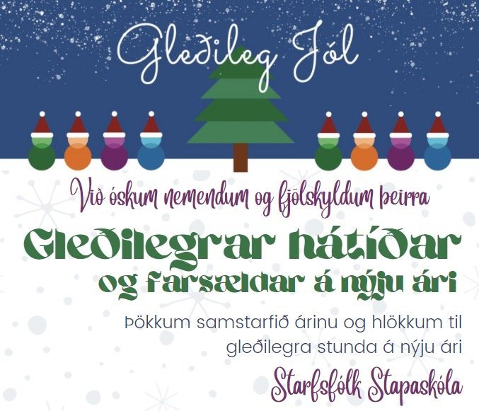 Jólakveðjur frá starfsfólki Stapaskóla