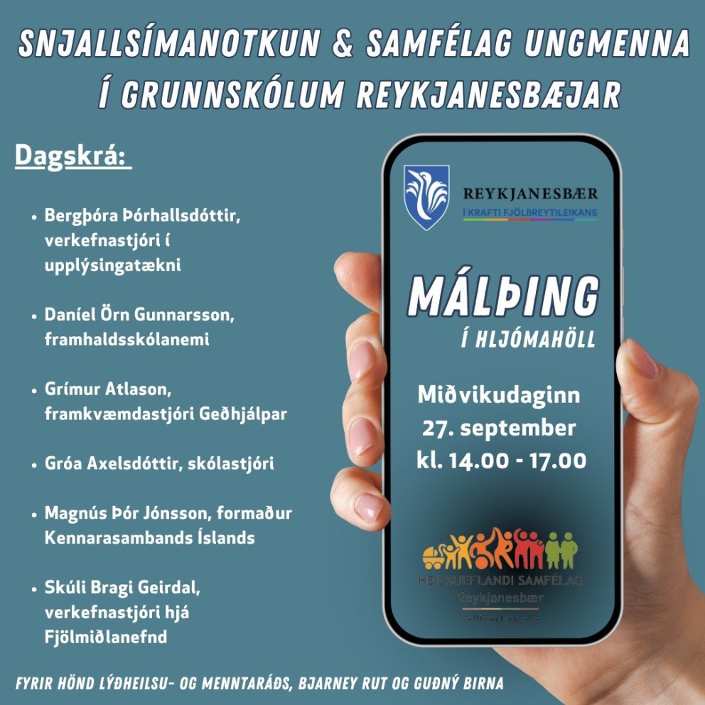 Málþing í Hljómahöll um snjallsímanotkun í grunnskólum