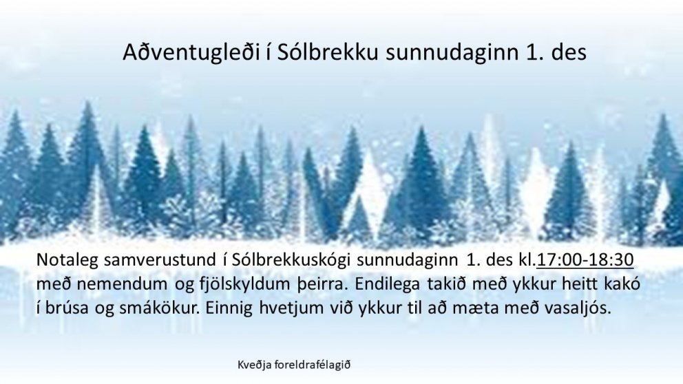 Aðventugleði með foreldrafélaginu