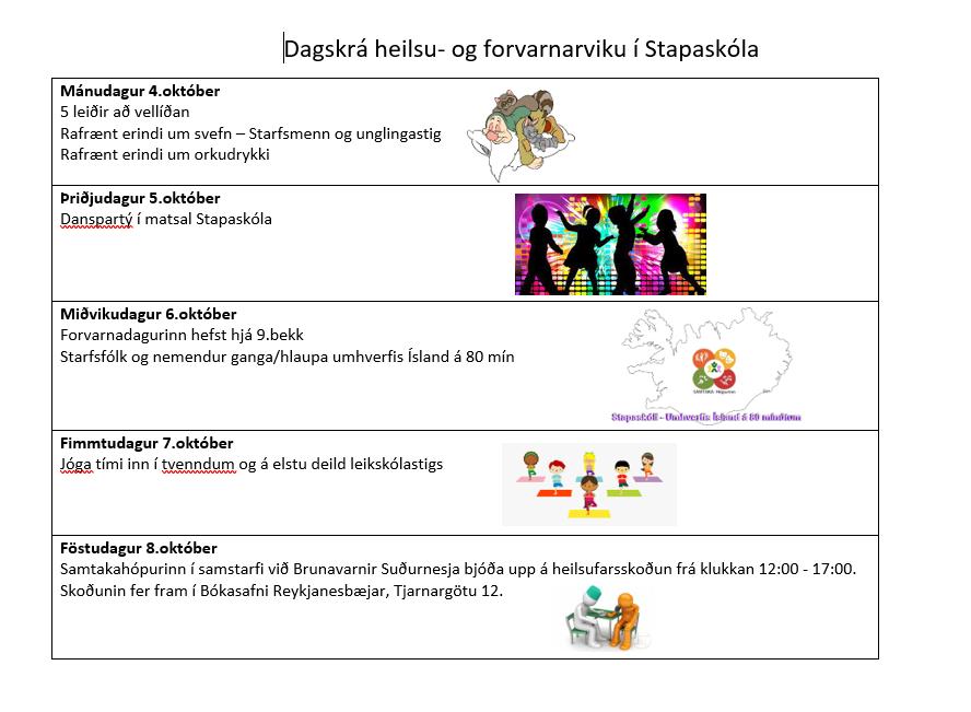 Heilsu - og forvarnarvika í Stapaskóla