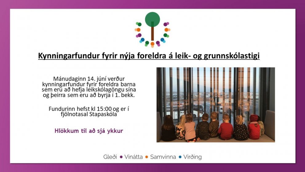 Kynningarfundur fyrir nýja foreldra á leik- og grunnskólastigi