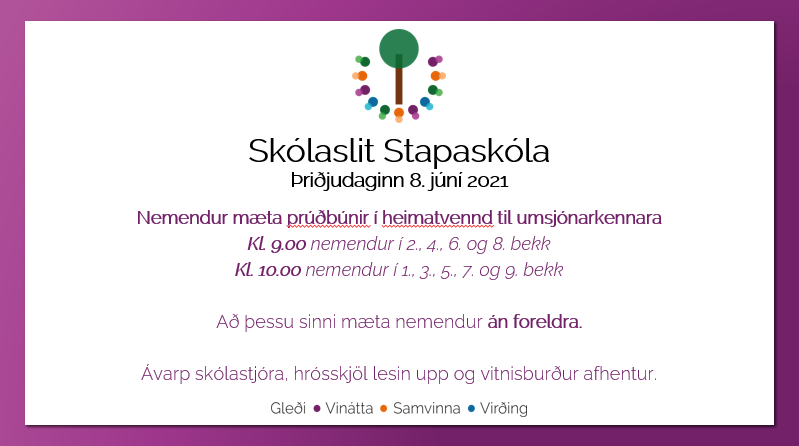 Skólaslit 8. júní 2021