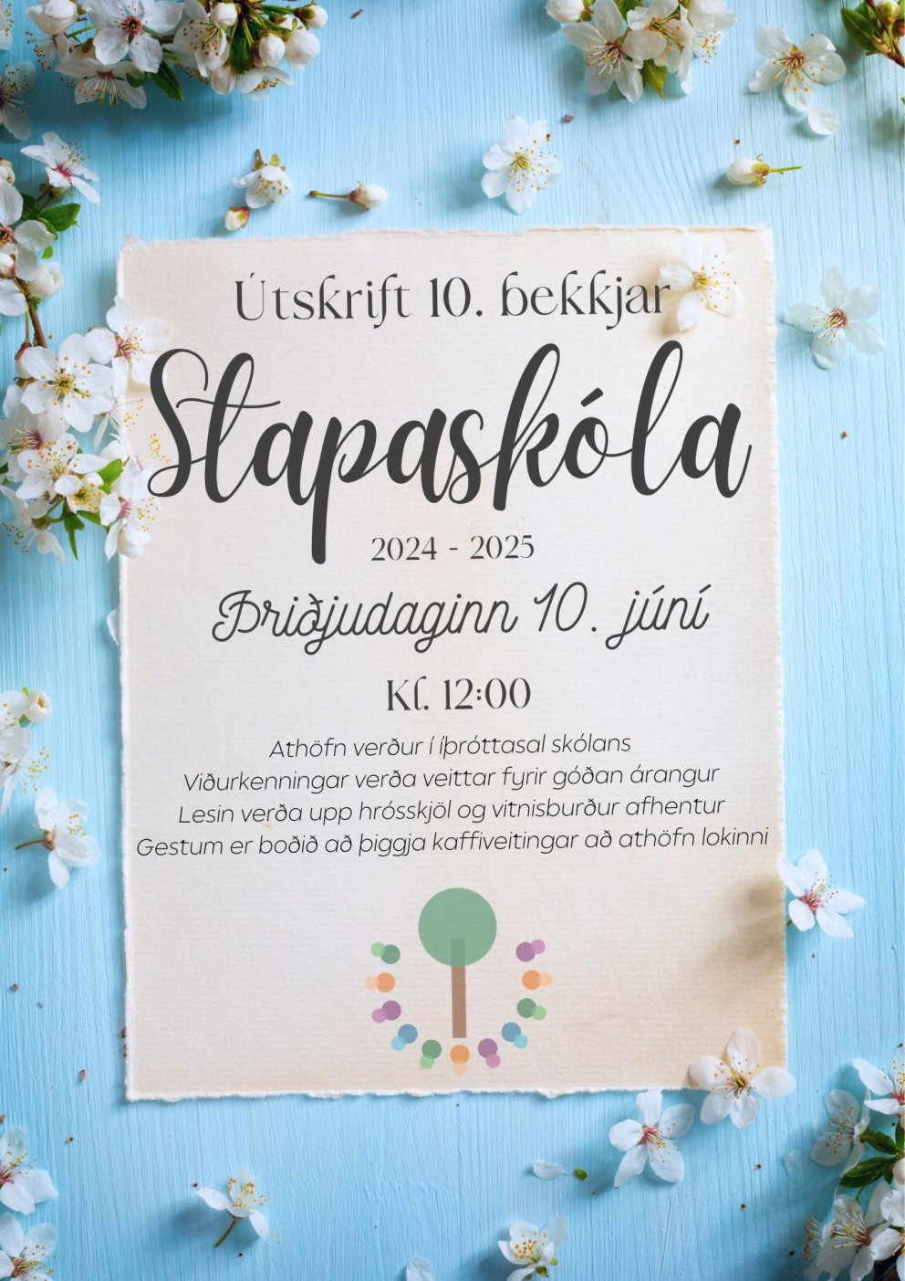 Útskrift 10. bekkjar skólaárið 2024-2025