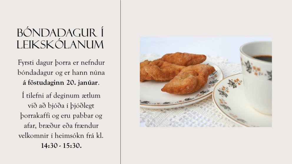 Bóndadagur í leikskólanum