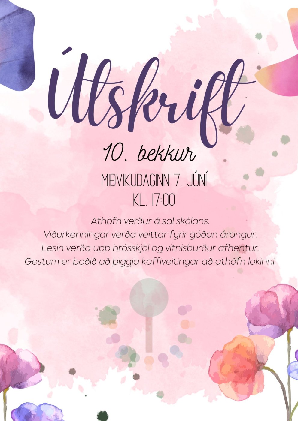 Útskrift 10. bekkjar skólaárið 2023