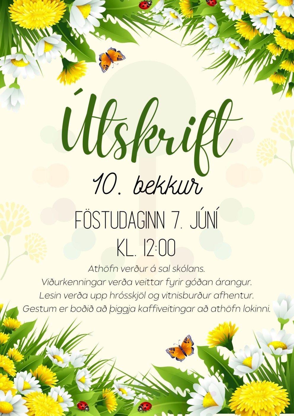 Útskrift 10. bekkjar skólaárið 2023-2024