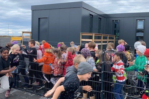 Hér leggja nemendur af stað.