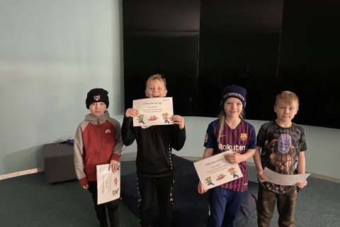 Verðlaunaafhending fyrir Ólympíuhlaupið