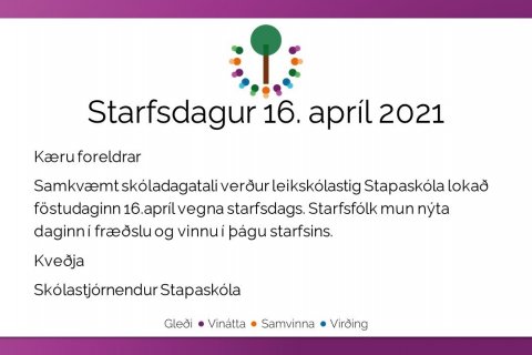 Starfsdagur á leikskólastigi
