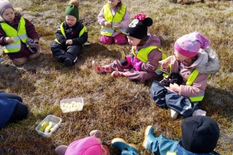 Strætóferð yngstu barna.