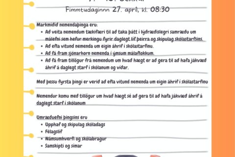 Nemendaþing 7. - 10. bekkur