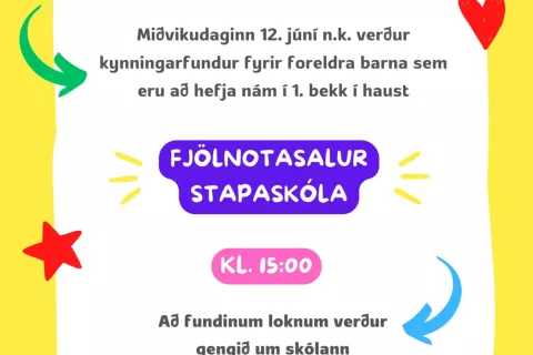 Kynningarfundur fyrir foreldra tilvonandi 1. bekkinga