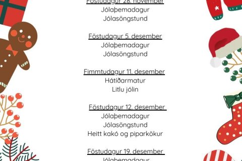 Desemberstarf og jólaleyfi á leikskólastigi