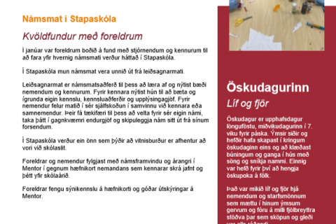 Fréttabréf Stapaskóla