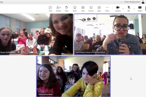 Spennandi rafrænn fundur með nemendum frá Grikklandi og Ítalíu