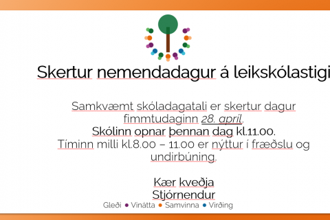 Skertur dagur á leikskólastigi