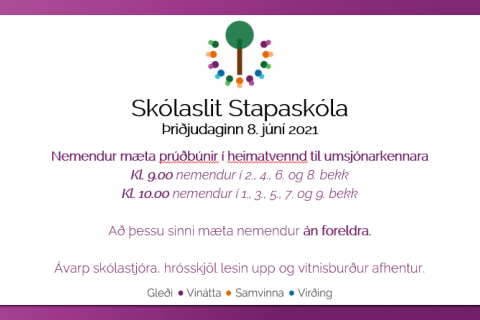 Skólaslit 8. júní 2021