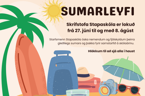 Sumarleyfi - opnunartími skrifstofu