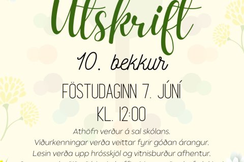 Útskrift 10. bekkjar skólaárið 2023-2024