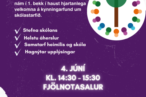 Fundur með foreldrum barna sem hefja nám í 1. bekk haustið 2026